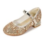 Chaussures de princesse fille - femme en paillettes or Chaussures de princesse fille - femme en paillettes or
