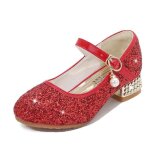 Chaussures de princesse pour fille - femme en paillettes rouge