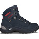 Chaussures de randonne lowa renegade gtx mid s pour femme - bleu marine - respirantes