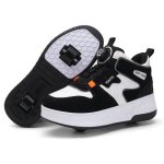 Chaussures  roulettes pour enfants - yti - baskets de sport de styliste  deux roues - noir