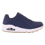 Chaussures skechers unostand bleu marine - mixte / enfant - textile - lacets - plat
