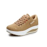 Chaussures de sport femme en cuir semelle paisse minceur - jaune