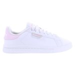 Chaussures de tennis adidas court silk blanc pour femme - dessus synth�tique - lacets