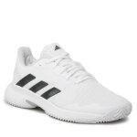 Chaussures de tennis adidas courtjam control blanc - homme / adulte - synthtique - lacets - plat