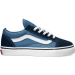 Chaussures de tennis enfant vans old skool - bleu - cuir - lacets - garon