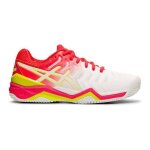 Chaussures de tennis femme asics gel - resolution 7 clay - blanc / rose - adulte