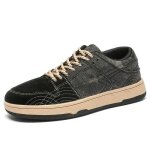 Chaussures en toile denim vintage pour hommes baskets de skate décontractées à lacets chaussures détudiant ... Chaussures en toile denim vintage pour hommes baskets de skate décontractées à lacets chaussures détudiant ...