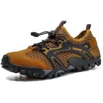 Chaussures trail running minimalistes aquatiques antid�rapantes - insfity - brun / jaune