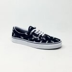 Chaussures vans era noires et blanches pour femme - lacets plats en textile