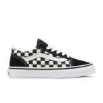 Chaussures vans old skool primary check pour enfant - noir - lacets - plat