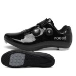 Chaussure vélo route - homme - noir - respirant - spd cales - entraînement sportif en plein air Chaussure vélo route - homme - noir - respirant - spd cales - entraînement sportif en plein air