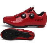 Chaussures de vlo route - rouge - homme - cales spd - entranement sportif en plein air