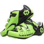 Chaussures de vlo de route - sidebike - hommes - vert - respirant - tanche
