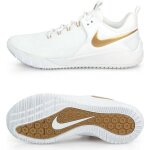 Chaussures de volleyball nike air zoom hyperace 2 - blanc / or mtallis