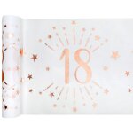 Chemin de table élégant anniversaire 18ans rose gold 30cm x 5m (x1) ref / 7344 Chemin de table élégant anniversaire 18ans rose gold 30cm x 5m (x1) ref / 7344