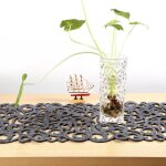 Chemin de table - zerodis - hb042 - rectangulaire - gris fonc� - synth�tique