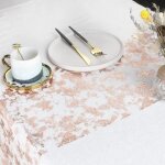 Chemin de table filet avec feuille dor rose 28cmx15m ruban de table mtallis dcoration pour fte anniversair ...