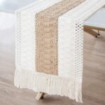 Chemin de table en macram chemin de table en toile de jute en dentelle de coton dcoration pour salle ...