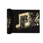 Chemin de table musique - or & noir - 5 m�tres