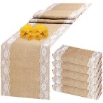 Chemin de table toile de jute dentelle - 5 pcs 30 x 275cm rouleau jute dentelle decoration de table champ�tre ...