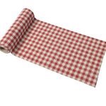 Chemin de table lin vichy rtro 15cmx5m rouge