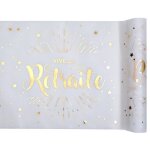 Chemin de table vive la retraite mtallis 30cm x 5m