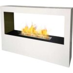 Chemine bio thanol purline - parois de sparation - blanc - grande - vraies flammes - 35 kw