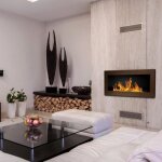 Chemine biothanol - astralis - 90x40 cm - bronze - en acier - style moderne