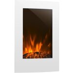 Cheminée électrique encastrable murale - klarstein lausanne vertical - 2000 w - effet flamme led - blanc ... Cheminée électrique encastrable murale - klarstein lausanne vertical - 2000 w - effet flamme led - blanc ...