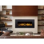 Chemine lectrique lalita - l110 x p14 x h49 cm - noire
