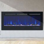 Chemin�e electrique murale 900w - 1800w 42 pouces � effets de flamme led 12 couleurs avec t�l�commande ...