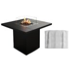 Chemine avec table et housse de protection noir extrieur rsistant aux intempries jardin & terrasse ...