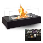 Chemin�e de table - lzq - mod�le bio�thanol - acier inoxydable - noir - sain et non toxique