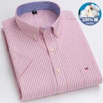 Chemise 100% coton chemise à manches courtes oxford respirante pour homme chemise oversize rayée à carreaux ... Chemise 100% coton chemise à manches courtes oxford respirante pour homme chemise oversize rayée à carreaux ...