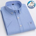 Chemise 100% coton chemise à manches courtes oxford respirante pour homme chemise oversize rayée à carreaux ... Chemise 100% coton chemise à manches courtes oxford respirante pour homme chemise oversize rayée à carreaux ...