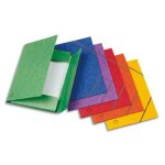 Chemises 3 rabats monobloc  lastique en carte lustre 5 - 10e 390g. coloris assortis