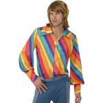 Chemise annes 70 arc en ciel - mixte - enfant - smiffys - blanc - multicolore - a partir de 3 ans