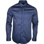Chemise armani exchange bleu marine classique slim fit pour homme - couleur: bleu - taille: s