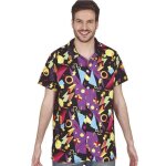 Chemise bariole noir annes 80 homme