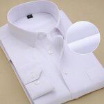 Chemise blanche homme business manche longue pour homme marque luxe slim fit chemises hommes couleur ...