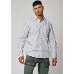 Chemise blanche imprim�e homme 100% coton kroft - kaporal - coupe regular - manches longues - col chemise ...