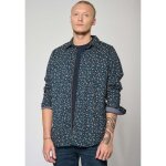 Chemise bleue fleurie homme - kaporal - kevy - coupe slim - manches longues - col chemise