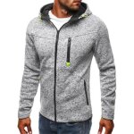 Chemise à capuche pour hommes funmoon - fermeture éclair - gris clair - manches longues Chemise à capuche pour hommes funmoon - fermeture éclair - gris clair - manches longues