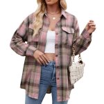 Chemise carreaux femme À manches longues regular fit casual chemise avec poches pour automne hiver - ... Chemise carreaux femme À manches longues regular fit casual chemise avec poches pour automne hiver - ...