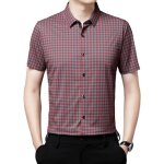 Chemise carreaux manches courtes pour homme regular fit casual chemise ete respirante tissu confortable ...