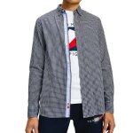 Chemise  carreaux manches longues marine homme tommy hilfiger