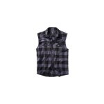 Chemise  carreaux sans manches - brandit - noir / gris - 100% coton