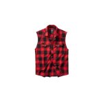 Chemise  carreaux sans manches - brandit - rouge / noir - homme