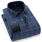 Chemise chaude homme hiver � carreaux manches longues chemise epaisse doubl�e polaire avec poche - bleu ...
