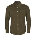 Chemise coton barbour kaki - manches longues - col chemise - homme